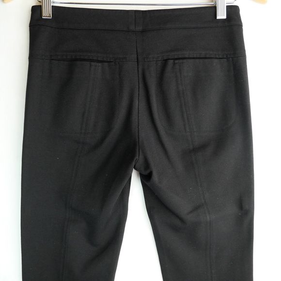 VINCE Pants 4 Pleated Trouser Skinny Mid Rise Zip Pockets Viscose Ponte Black - Picture 6 of 10